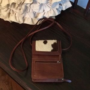 Leather and cow hide small purse